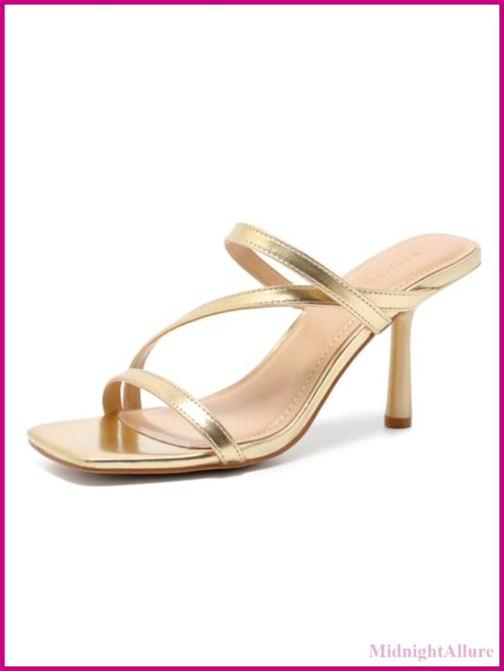 Kitten Heels Open Toe Strappy Heel Sandals 3 Inch Leather Slip On
